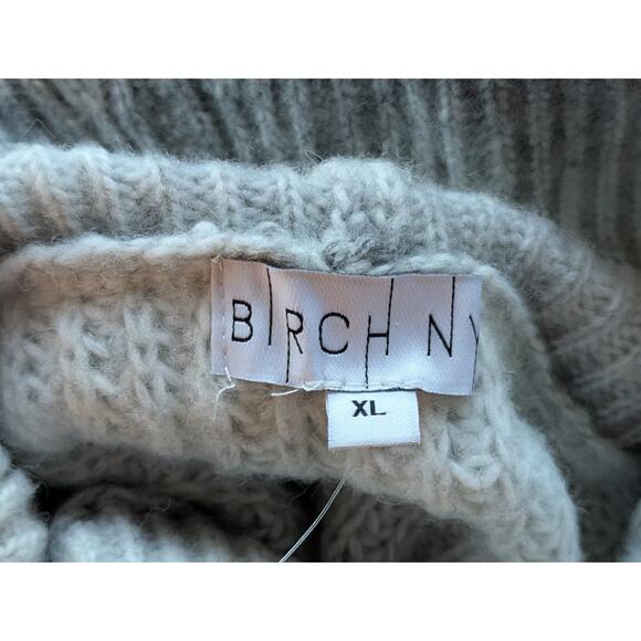 New Birch NY Turtleneck Sweater XL Gray White Ombre Gradient Cozy Classic Basics - Picture 7 of 9